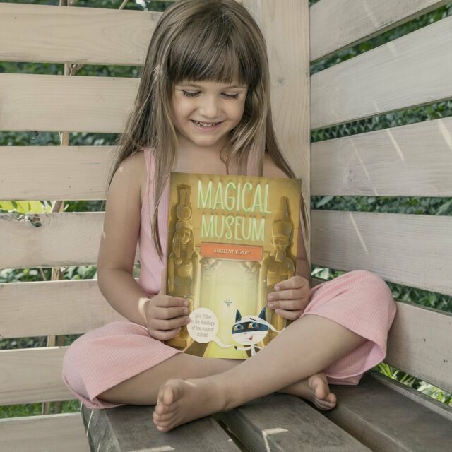 This book is an interactive adventure story that takes place in a magical museum filled with exhibits from ancient Egypt 🗺️🌄 that come to life, led by a cute cat 🐈‍⬛ on a mission to catch a scarab and undo its curse. Along the way, young readers will learn interesting facts about ancient Egypt and its civilization, while also encountering Tutankhamun and famous archaeologist who discovered him. 🌅🕯️

🟣Adorable little cat as the main character. 
🟣Many interesting facts from history are shown during a tag game with the scarab.  If you want to know more check our website! 🌸  #bookforkids #books #children # nonfiction #fun #egypt #learning #bookstagram